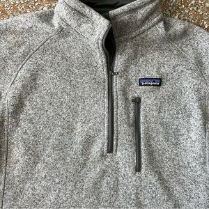 Patagonia Men’s Sz L Sweater Jacket Gray Pullover Quarter Zip